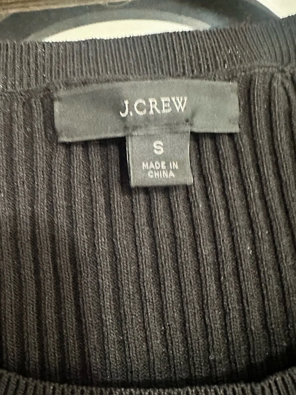 J. Crew Black Ribbed Knit Crewneck